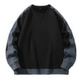 thumbnail image 1 of Xzbqbs Mens Casual Sweatshirts Long Sleeve Crewneck Loose Fit Pullover Top Fashion Lightweight Color Block Hoodless Sweatshirts, 1 of 4