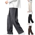 thumbnail image 1 of Xzbqbs Mens Corduroy Casual Pants Fashion Loose Fit Wide Leg Pants Baggy Straight Sweatpants Elastic Waist Drawstring Pants for Men, 1 of 6