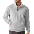 thumbnail image 1 of Xzbqbs Mens Corduroy Shirts Casual Quarter Button Slim Pullover Sweatshirts Fashion Lightweight Stand Collar Shirts with Pocket, 1 of 7