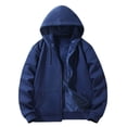 thumbnail image 1 of Xzbqbs Mens Cotton Hooded Jackets Full Zip Up Lightweight Fleece Sweatshirt Coat Long Sleeve Casual Athletic Jacket with Pockets, 1 of 7