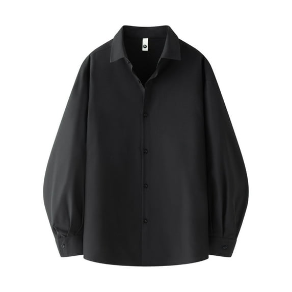 Xzbqbs Mens Dress Shirts Casual Button Down Loose Fit Polo Shirt Fashion Long Sleeve Wrinkle Free Formal Business Golf Shirts