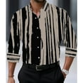 thumbnail image 1 of Xzbqbs Mens Dress Shirts Casual Long Sleeve Button Down Striped Shirt Wrinkle Free Regular Fit Formal Business Golf Shirts for Men, 1 of 4