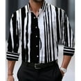 thumbnail image 1 of Xzbqbs Mens Dress Shirts Casual Long Sleeve Button Down Striped Shirt Wrinkle Free Regular Fit Formal Business Golf Shirts for Men, 1 of 2