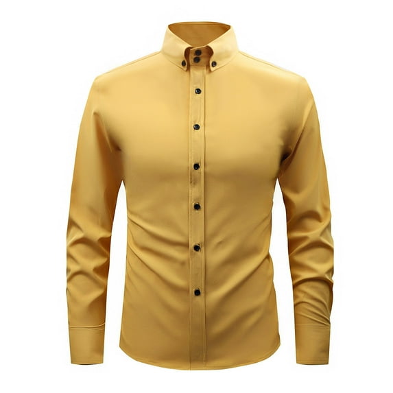 Xzbqbs Mens Dress Shirts Long Sleeve Casual Button Up Polo Shirts Lightweight Slim Fit Shirts Classic Business Golf Shirts for Men