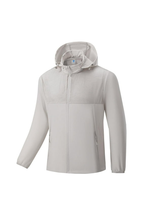 Mens Fishing Jackets Casual UV protection Lightweight Full-Zip Coats Workout Running Athletic Active Jacket With Pockets