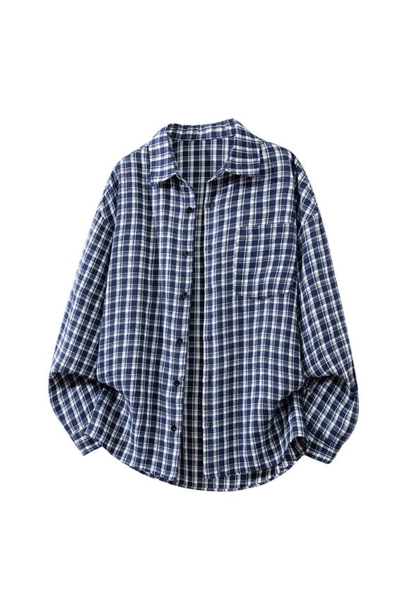 Mens Flannel Plaid Shirt Long Sleeve Casual Button Down Shirts Lightweight Loose Collared Shirts with Pockets Big and Tall