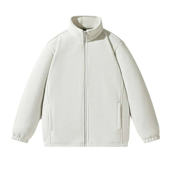 Xzbqbs Mens Fleece Jacket Classic Full Zip Up Stand Collar Coats Lightweight Casual Fashion Soft Warm Jackets for Men with Pocket