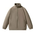 thumbnail image 1 of Xzbqbs Mens Fleece Jacket Classic Full Zip Up Stand Collar Coats Lightweight Casual Fashion Soft Warm Jackets for Men with Pocket, 1 of 3