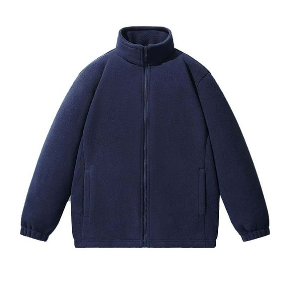Xzbqbs Mens Fleece Jacket Classic Full Zip Up Stand Collar Coats Lightweight Casual Fashion Soft Warm Jackets for Men with Pocket