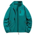 thumbnail image 1 of Xzbqbs Mens Fleece Jackets Casual Full Zip Up Oversized Coat Fashion Lightweight Solid Color Stand Collar Fall Winter Jackets, 1 of 6