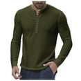 thumbnail image 1 of Xzbqbs Mens Henley Shirts Long Sleeve Button Striped V Neck Shirts Casual Fashion Lightweight Slim Fit Color Block Shirts for Men, 1 of 3