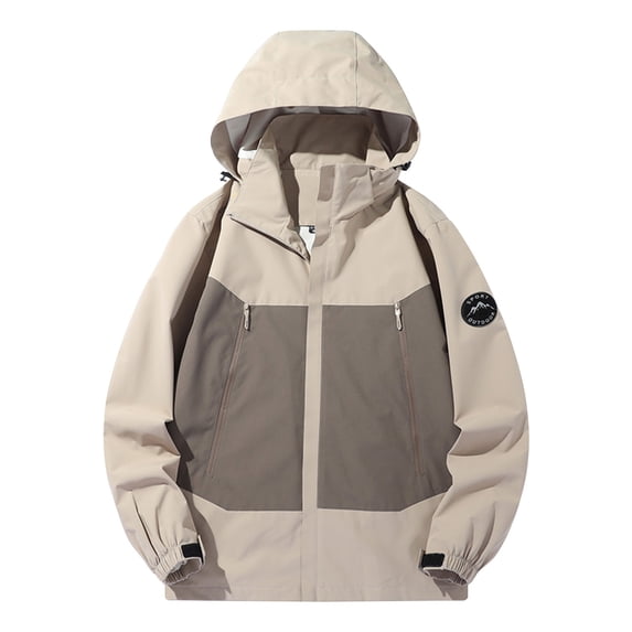 Xzbqbs Mens Hooded Jacket Casual Windproof Raincoat Lightweight Fashion Softshell Windbreaker Jacket Hiking Travel Fishing Coat