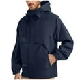 thumbnail image 1 of Xzbqbs Mens Hooded Softshell Jacket Lightweight Waterproof Raincoat Solid Color Casual Windbreaker Soft Shell Jacket for Hiking, 1 of 6