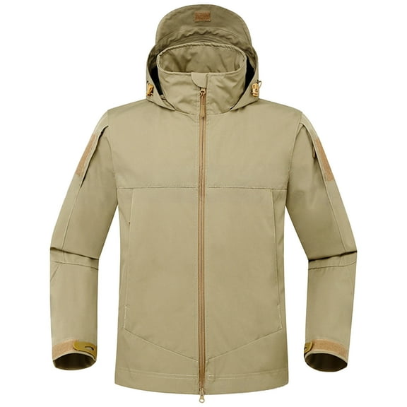 Xzbqbs Mens Hooded Softshell Jacket Waterproof Lightweight Insulated Windbreaker Raincoat Soft Shell Jacket Hiking Skiing Jacket