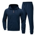 thumbnail image 1 of Xzbqbs Mens Hooded Tracksuit Sweatsuit Long Sleeve Full-Zip Jogging Sweatpants Fleece 2 Piece Sportsuits Workout Jogging Sweatsuit, 1 of 6