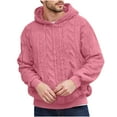 thumbnail image 1 of Xzbqbs Mens Hoodies Casual Suede Jacquard Drawstring Warm Hoodie Pullover Fashion Lightweight Slim Fit Solid Color Sweatshirts, 1 of 4