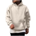 thumbnail image 1 of Xzbqbs Mens Hoodies Pullover Casual Loose Long Sleeve Sweatshirts for Men Fashion Lightweight Solid Hooded Sweatshirts with Pocket, 1 of 3