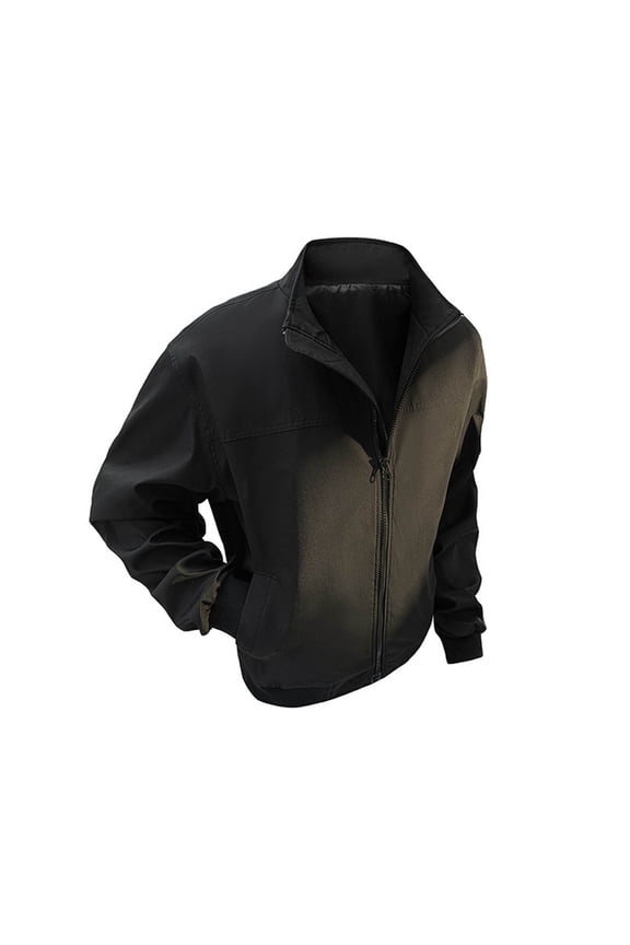 Mens Lightweight Jackets Casual Full Zip Up Slim Fit Jackets Stand Collar Sport Coat Fashion Solid Color Fall Sweat Jackets