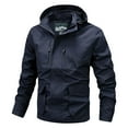 thumbnail image 1 of Xzbqbs Mens Lightweight Softshell Hooded Jacket Casual Waterproof Tactical Raincoat Winter Windbreaker Work Jacket for Outdoor, 1 of 6