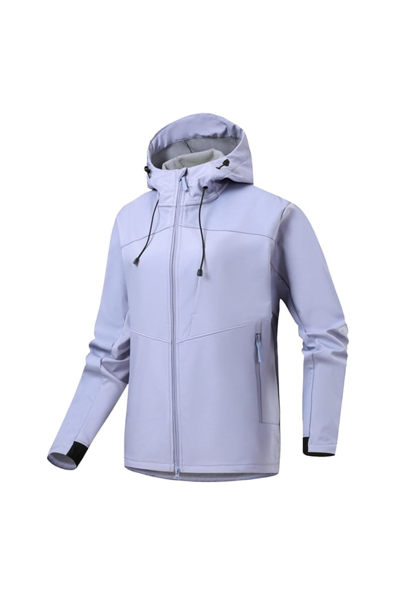 Mens Lightweight Waterproof Hooded Rain Jacket Outdoor Raincoat Windbreaker Fleece Lined Rain Shell Jacket for Hiking Travel