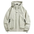 thumbnail image 1 of Xzbqbs Mens Lightweight Waterproof Hooded Rain Jacket Outdoor Windbreaker Raincoat Softshell Hiking Jacket Flight Jacket for Men, 1 of 5