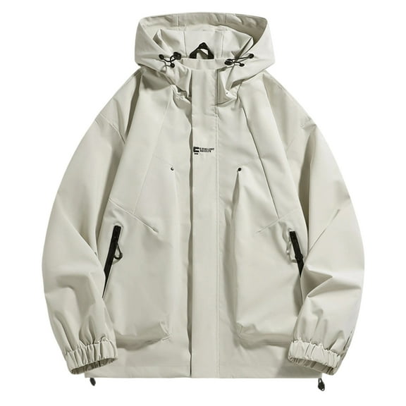 Xzbqbs Mens Lightweight Waterproof Hooded Rain Jacket Outdoor Windbreaker Raincoat Softshell Hiking Jacket Flight Jacket for Men