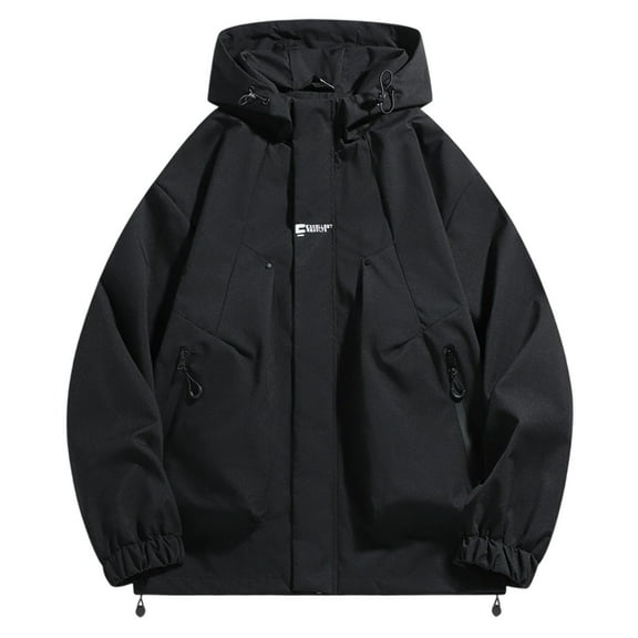 Xzbqbs Mens Lightweight Waterproof Hooded Rain Jacket Outdoor Windbreaker Raincoat Softshell Hiking Jacket Flight Jacket for Men