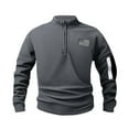 thumbnail image 1 of Xzbqbs Mens Long Sleeve Shirts Casual Half Zipper Tactical Stand Collar Padded Pullover Tops Solid Slim Lightweight Fall Shirts, 1 of 6