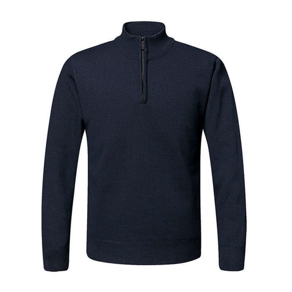 Xzbqbs Mens Long Sleeve Shirts Casual Quarter Zip Stand Collar Fleece Pullover Solid Slim Fit Rib Edge Fall Winter Shirts for Men