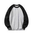 thumbnail image 1 of Xzbqbs Mens Long Sleeve Shirts Classic Crew Neck Casual Fashion Lightweight Loose Fit Pullover Color Block Fall Winter Sweatshirt, 1 of 5