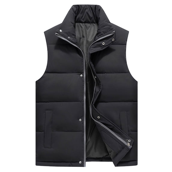 Xzbqbs Mens Puffer Jacket Casual Sleeveless Zip-Up Padded Vest Coats Fashion Light Quilted Gilet Winter Warm Outdoor Down Jackets