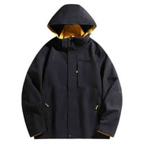 Xzbqbs Mens Rain Jacket Waterproof with Hood Lightweight Casual Windbreaker Softshell Hiking Travel Hooded Raincoat Jackets for Men