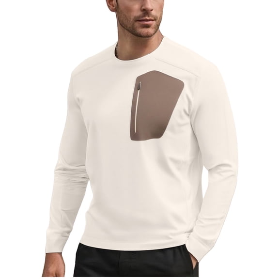 Xzbqbs Mens Shirts Long Sleeve Casual Slim Fit Quick Dry Pullover Fashion Moisture Wicking Lighteight Crewneck Workout Shirts