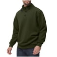 thumbnail image 1 of Xzbqbs Mens Sweatshirts Quarter Button Casual Fleece Hoodie Pullover Fashion Stand Collared Lightweight Solid Slim Sweatshirts, 1 of 9