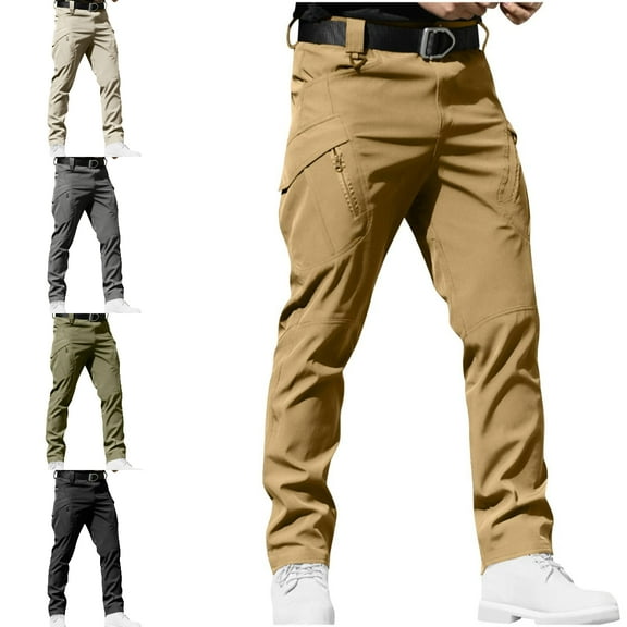 Xzbqbs Mens Tactical Cargo Pants Stretch Quick Dry Water Resistant Lightweight Hiking Pants Outdoor Work Pants with Multi Pockets