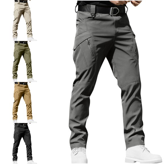 Xzbqbs Mens Tactical Cargo Pants Stretch Quick Dry Water Resistant Lightweight Hiking Pants Outdoor Work Pants with Multi Pockets