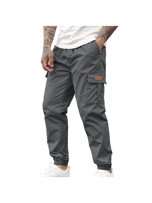 Mens Tactical Pants Stretch Quick Dry Waterproof Cargo Pants Lightweigt Outdoor Hiking Work Cuffed Pants with Multi Pockets