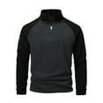 thumbnail image 1 of Xzbqbs Mens Tactical Sweatshirs Quarter Zip Up Fleece Warm Pullover Hoodie Casual Lightweight Long Sleeve Slim Fit Patwork Tops, 1 of 7