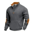 thumbnail image 1 of Xzbqbs Mens Tactical Sweatshirs Zip Up Pullover Hoodie Casual Lightweight Long Sleeve Slim Fit Patwork Sweatshirt with Pockets, 1 of 7