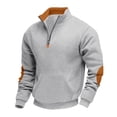 thumbnail image 1 of Xzbqbs Mens Tactical Sweatshirs Zip Up Pullover Hoodie Casual Lightweight Long Sleeve Slim Fit Patwork Sweatshirt with Pockets, 1 of 7