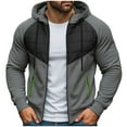 thumbnail image 1 of Xzbqbs Mens Track Jacket Casual Hoodies for Men with Zipper Pocket Full Zipper Long Sleeve Lightweight Hooded Sweatshirt Jacket, 1 of 7