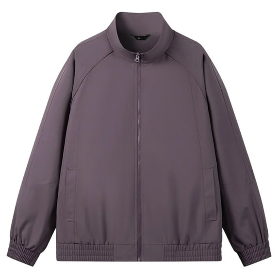 Xzbqbs Mens Track Jackets Casual Lightweight Full-Zip Up Solid Sport Coats Stand Collar Workout Running Sweat Jacket With Pockets