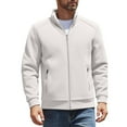 thumbnail image 1 of Xzbqbs Mens Track Jackets Casual Slim Fit Fleece Sport Coat Fashion Lightweight Stand Collar Solid Jacket with Zipper Pockets, 1 of 9