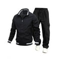 thumbnail image 1 of Xzbqbs Mens Track Suits 2 Piece Set Fall Winter Bomber Jackets and Cargo Pants Sets Casual Athletic Full Zip Sweatsuit Outfits, 1 of 2