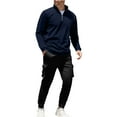 thumbnail image 1 of Xzbqbs Mens Tracksuit 2 Piece Outfits Polo Quarter Zip Pullover and Jogging Cargo Pants Sweatsuits for Men Athletic Sweat Suit Sets, 1 of 4