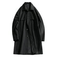 thumbnail image 1 of Xzbqbs Mens Trench Coat Single Breasted Casual Slim Fit Windbreaker Lapel Lightweight Long Jacket Overcoat Fashion Pea Coat, 1 of 8