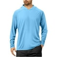 thumbnail image 1 of Xzbqbs Mens UPF 50+ Sun Protection Hoodie Shirt Long Sleeve Fishing Outdoor UV Hiking Lightweight Shirts Solid Color Fitness Shirts, 1 of 6