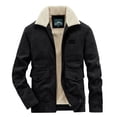 thumbnail image 1 of Xzbqbs Mens Vintage Fleece Sherpa Lined Corduroy Denim Trucker Jackets Lapel Button Down Thickened Winter Warm Windbreaker Coats, 1 of 6