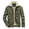 thumbnail image 1 of Xzbqbs Mens Vintage Fleece Sherpa Lined Corduroy Denim Trucker Jackets Lapel Button Down Thickened Winter Warm Windbreaker Coats, 1 of 6