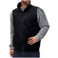 thumbnail image 1 of Xzbqbs Mens Vintage Sleeveless Jackets Full Zip Up Double-Sided Fleece Vest Jacket Coats Fall Winter Warm Windbreaker Jacket, 1 of 3